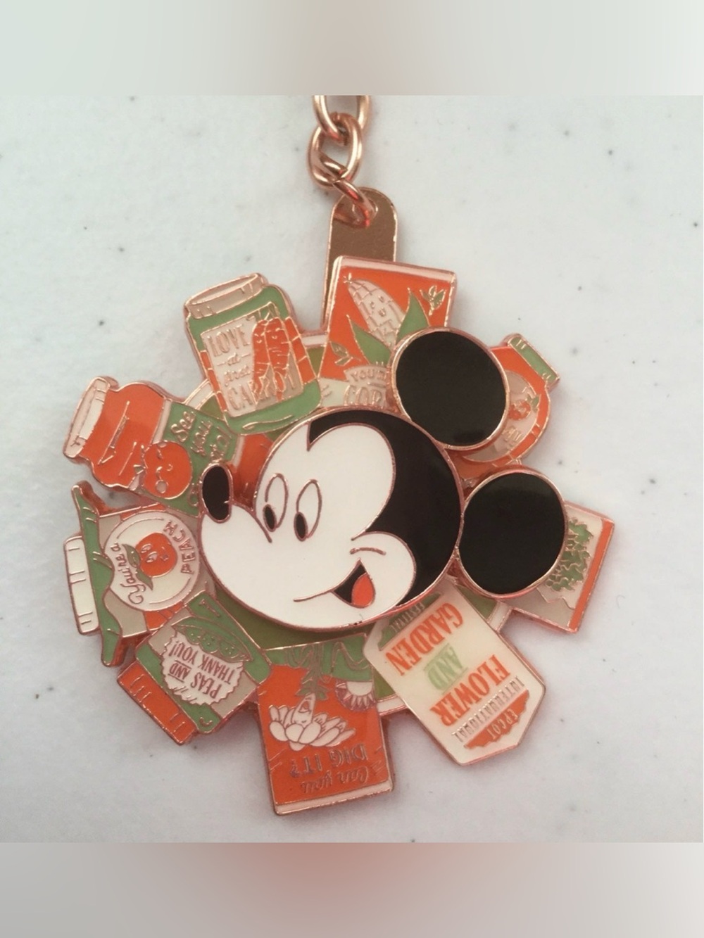 Disney Mickey Mouse Keychain with Orange and Black Accents- home grown spinner